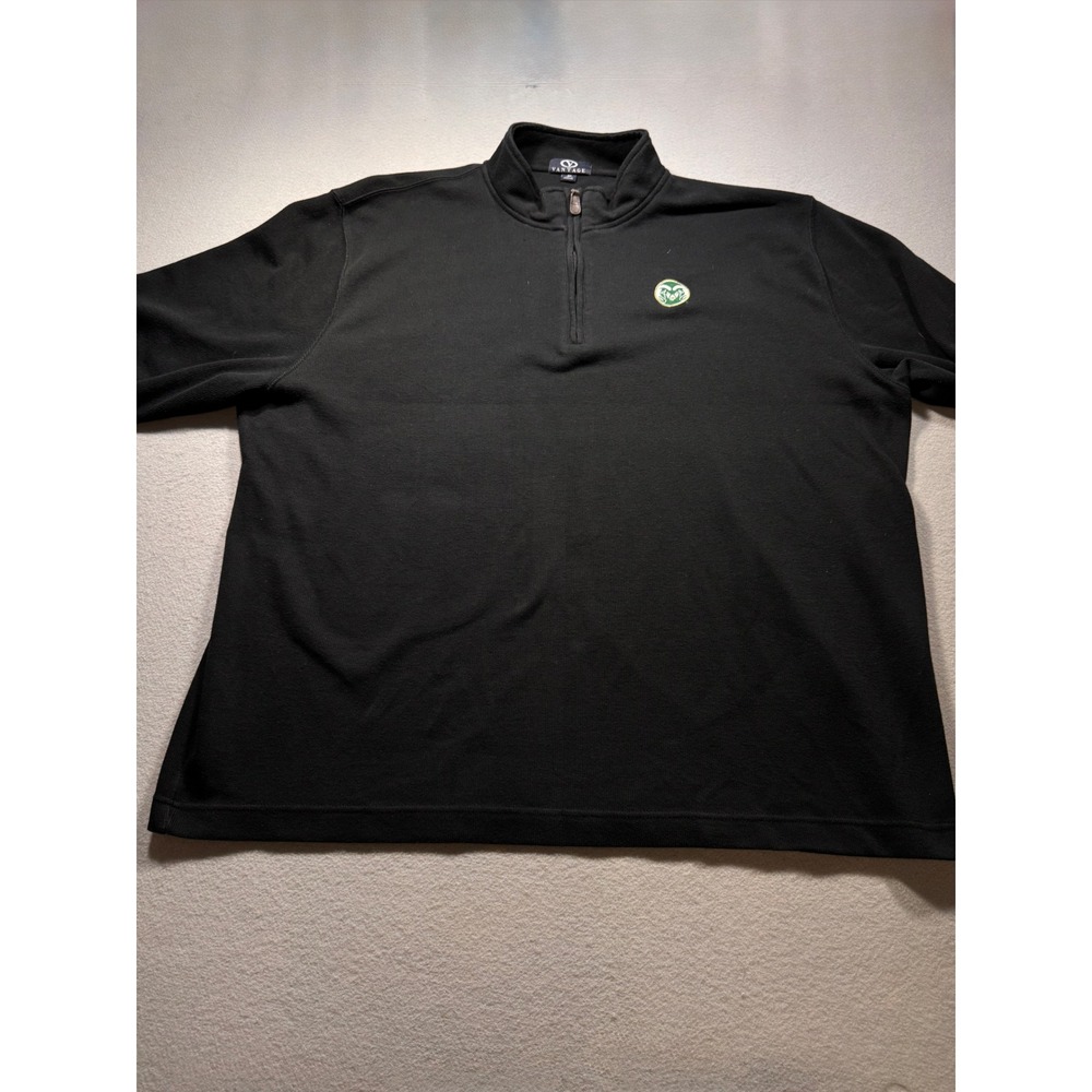 Vantage Colorado State Rams Mens 3X Black Quarter Zip Pullover CSU Sweatshirt